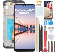 YHX-OU para Samsung Galaxy A02S SM-A025G SM-A025U SM-A025A SM-A025V Juego de de Pantalla Táctil Digitalizador con Herramientas de Instalación (Negro + Marco)
