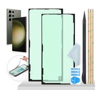 YHX-OU Tapa de Batería de 6,8 Pulgadas, Lámina Adhesiva Impermeable para Samsung Galaxy S23 Ultra 5G SM-S918B SM-S918U Tapa de Batería Junta Adhesivo (2 Unidades) + Palanca + Goma + Paño de Limpieza