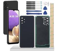 YHX-OU Tapa de Batería de Reemplazo para Samsung Galaxy A32 5G Tapa Trasera para Galaxy A32 5G Cubierta Bateria con Lente de Cámara + Herramientas(Negro)