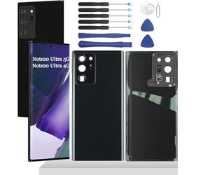 YHX-OU Tapa de Batería de Reemplazo para Samsung Galaxy Note 20 Ultra 5G Tapa Trasera para Galaxy Note 20 Ultra Cubierta Bateria con Lente de + Herramientas (Negro)