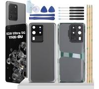 YHX-OU Tapa de Batería de Reemplazo para Samsung Galaxy S20 Ultra 5G Tapa Trasera para Samsung Galaxy S20 Ultra 5G SM-G988B SM-G988U Cubierta Bateria con Herramientas(Gris)