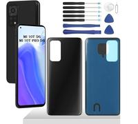 YHX-OU Tapa de Batería de Reemplazo para Xiaomi Mi 10T 5G Mi 10T Pro 5G Tapa Trasera para Xiaomi Mi 10T 5G Mi 10T Pro 5G Cubierta Bateria con Herramientas (Negro)