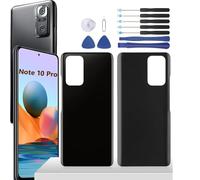 YHX-OU Tapa de Batería de Reemplazo para Xiaomi Redmi Note 10 Pro Tapa Trasera para Xiaomi Redmi Note 10 Pro M2101K6G M2101K6R Cubierta Bateria con Herramientas(Negro)