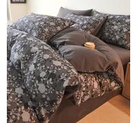 YHXBD Juego de funda de edredón de 3/4 piezas con sábana bajera ajustable y fundas de almohada, 100 % algodón cepillado grueso con cierre de cremallera, A-11,150 x 200 cm