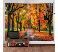 YHXBD Tapiz de paisaje otoñal para colgar en la pared, hojas de árbol de arce naranja, paisaje natural, tapiz de pared para dormitorio, sala de estar, oficina, dormitorio, A-07,150 x 130 cm