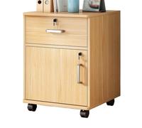 YHxFlux Archivador de Oficina Archivador de Oficina, un cajón Madera con una Puerta, gabinete Almacenamiento, archivador Cerradura, Rueda, Lateral pequeño Deslizante Almacenamiento(Beige)