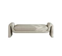 YHxFlux Banco de Entrada Taburete de Cama Estilo Mediana Edad, Banco Largo for guardarropa, sofá for Dormitorio, Taburete Retro Simple para Pasillo(Off-White,Medio)