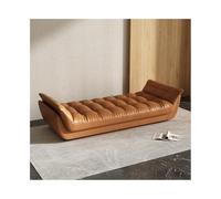 YHxFlux Banco de Entrada Taburete de Cama, sofá Dormitorio, Taburete Largo Noche for Sala Estar, Principal, Cuero Alta Gama para Pasillo(Orange,Grande)