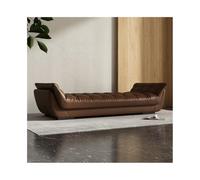 YHxFlux Banco de Entrada Taburete de Cama, sofá Dormitorio, Taburete Largo Noche for Sala Estar, Principal, Cuero Alta Gama para Pasillo(Bruin,Grande)