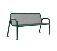 YHxFlux Banco de jardín doble de hierro para exteriores, rejilla verde con respaldo, para balcón, terraza, silla de aparcamiento, banco de aparcamiento