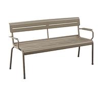 YHxFlux Banco Jardin Exterior Banco de terraza Exterior de aleación de Aluminio con Respaldo, Ideal for Balcones, Jardines, terrazas y Patios. Asiento Terraza(Khaki,120x55x82CM)