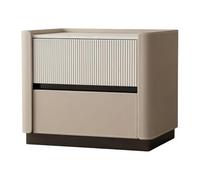 YHxFlux Dormitorio Mesa de Noche Mesita de Noche con Superficie Superior Piedra Clara, Dos cajones, Tiradores Ocultos for Dormitorio Mesa de Cama(Grey,Pequeño)