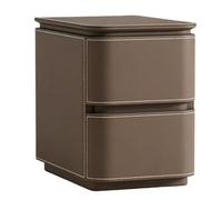 YHxFlux Dormitorio Mesa de Noche Mesita de Noche Estrecha con Dos cajones sin Tiradores for Uso en Dormitorio y Sala Estar Mesa de Cama(Bruin,Medio)