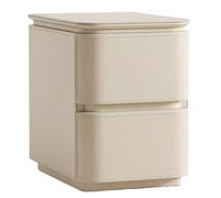 YHxFlux Dormitorio Mesa de Noche Mesita de Noche Estrecha con Dos cajones sin Tiradores for Uso en Dormitorio y Sala Estar Mesa de Cama(Blanco,Pequeño)