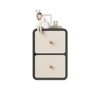YHxFlux Dormitorio Mesa de Noche Mesita de Noche Madera Negra, pequeña, Ultra Estrecha, con Organizador Lateral y Compartimento Almacenamiento, Color Beige Mesa de Cama(Medio)