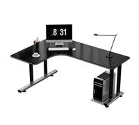 YHxFlux Escritorio Moderno Mesa de PC Esquina, Mesa Escritorio, Estudio for Estudiantes Moderna y Sencilla, Oficina en Forma L, Dormitorio, hogar para estudiar(Black Left,140x120x75cm)