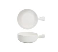 YHxFlux Plato Lasaña Cuenco de arroz al horno 500ML, cuenco cerámica for ensalada frutas, bandeja for hornear con un solo mango, plato for desayuno for el hogar para Horno(Blanco)