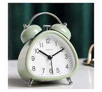 YHxFlux Relojes de Mesa Despertador Potente for quienes Duermen profundamente, Reloj Despertador de 4,7'' con Doble Campana y luz Fondo para dormitorios(Green)