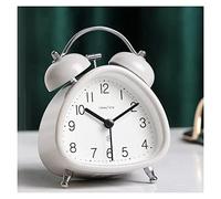 YHxFlux Relojes de Mesa Despertador Potente for quienes Duermen profundamente, Reloj Despertador de 4,7'' con Doble Campana y luz Fondo para dormitorios(Blanco)