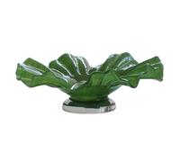 YHxFlux Tazón decorativo Frutero ligero y ondulado de vidrio con gran capacidad for decorar mesas cenas para la decoración del hogar(Green)