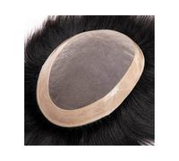 YHxFlux Toupee - Peluca para hombre de pelo humano, transpirable, mono superior, con piel sintética alrededor de la prótesis para el cabello de los hombres (1#, 6 x 8)