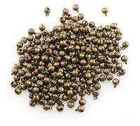 YHXiXi 200 cascabeles pequeños de bronce de 6 mm, cuentas sueltas de 1/4 pulgadas, adornos para árbol de Navidad, decoraciones de Navidad, accesorios de manualidades