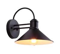 YHYAI Aplique de Pared Exterior Impermeable IP54, de Hierro, para Porche, Color Negro, Estilo rústico Vintage, con Casquillo E27, Ideal para Patio, Puerta Principal o Entrada.