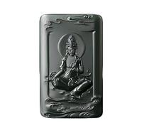 YHYQiFei Colgante de jade hetiano natural de nefrita de jade quan yin, amuleto tallado a mano, amuleto de la buena suerte, joyería de jade chino, Feng shui, Jade hetiano, Colgante de jade hetiano
