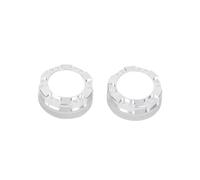 yhyttr Embellecedor de la perilla de volumen multimedia del control central del coche, Compatible for SEAT, León 2008-2012 Tapa del anillo de la perilla del aire acondicionado del vehículo(Silver)