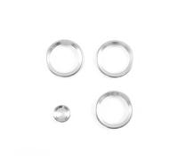 yhyttr Perilla de control de volumen de audio for aire acondicionado, Compatible for Land Rover Range Rover Evoque 2012-2018 Tapa del anillo de la perilla del aire acondicionado del vehículo(Silver)