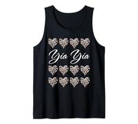 Yia Yia con corazones con estampado de leopardo, divertido regalo para tía, abuela, mamá Camiseta sin Mangas