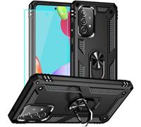 Yiakeng Funda para Samsung A52s, Samsung A52 5G, Silicona a Prueba de Golpes, Funda Protectora de Grado Militar con Soporte de Anillo para Samsung A52 5G (Negro)
