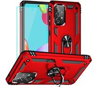 Yiakeng Funda Samsung A52s 5G, Funda Samsung Galaxy A52s 5G, Silicona Armor Case con Kickstand para Funda Galaxy A52s 5G (Rojo)