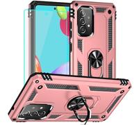 Yiakeng Funda Samsung A52s 5G, Funda Samsung Galaxy A52s 5G, Silicona Armor Case con Kickstand para Funda Galaxy A52s 5G (Oro Rosa)