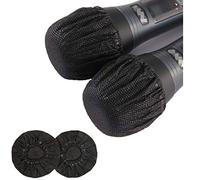 YianBestja 400 unidades desechables de tela no tejida para micrófono inalámbrico, cubierta para micrófono de karaoke actuaciones en directo fiesta escuela (400 unidades Negro)