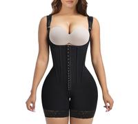 YIANNA Body Reductor Mujer Adelgazante Fajas Colombianas Reductoras con Huesos de Acero Moldeador Barriga Postparto Bodysuit Shapewear Negro XL 7306