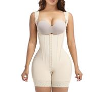 YIANNA Fajas Colombianas Reductoras Body Reductor Mujer Adelgazante con Huesos de Acero Moldeador Abdomen Postparto Invisible Shaper Corset Beige XL 7306