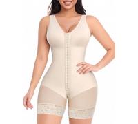 YIANNA Fajas Reductoras Mujer Abdomen Reductor Body Moldeador Barriga Adelgazante Faja Colombiana Invisible Shapewear Bodysuit Beige XS 7275