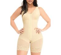 YIANNA Fajas Reductoras Mujer Abdomen Reductor Body Moldeador Barriga Adelgazante Faja Colombiana Invisible Shapewear Bodysuit Beige XL 7275