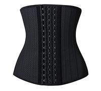YIANNA Fajas Reductoras Mujer con 25 Huesos de Acero Waist Trainer Corset Faja Reductora Colombiana Cinturilla Cintura Latex Body Shaper Negro 20173 S