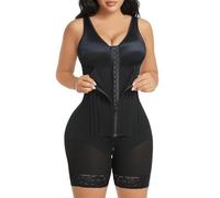 YIANNA Overbust - Fajas Colombianas Moldeadoras para Mujer, con Control de Abdomen, Faja Moldeadora para después de la cirugía, Prenda de compresión, 1-Negro, Large