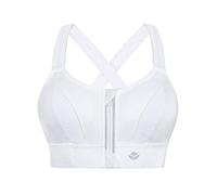 YIANNA Sujetador Deportivo Mujer Tallas Grande Alto Impacto Cremallera Delantera Sujetadores sin Aros Yoga Sports Bra Crop Top Blanco con Relleno 151 S