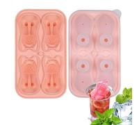 Yianyal Bandeja de cubitos de hielo para perros | Bandeja para bebidas Bulldog de 4 cavidades - Bandeja reutilizable para cubitos de hielo de diversión Fácil liberación Silicona Ice Ball Maker