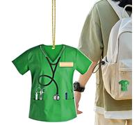 Yianyal Colgante de espejo retrovisor de coche, llavero acrílico para enfermera, uniforme de enfermera, accesorio para espejo retrovisor de coche, manija de puerta,