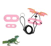 Yianyal Correa Gecko Leopardo | Correa ajustable de arnés de lagarto con alas de piel de 3 tamaños | Arnés de plomo de entrenamiento para Reptiles, correa para animales pequeños, arnés flexible para