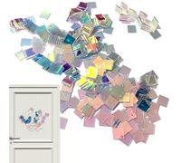 Yianyal Cuadrados Acrílicos Holográficos | 100 Piezas Baldosas Manualidades Doble Cara | Baldosas Plexiglás Para Manualidades,Para Mosaico Arte Bisutería Hogar Interior Mujeres Hombres Adolescentes