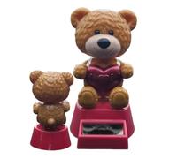 Yianyal Decoraciones De Tablero De Instrumentos Solares - Oso Solar y Accesorios para Tablero | Figuras de Animales Ataque Cabezal, Accesorios Escritorio Lindos para Mujeres