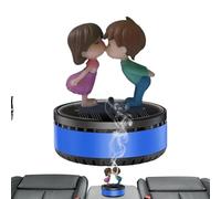 Yianyal Fragancia solar para coche, ambientador de coche, aromaterapia giratoria con energía solar, difusor de fragancia, figuras de abrazo, bonita decoración de coche