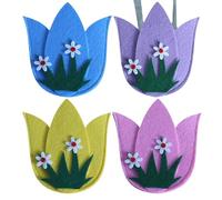 Yianyal Funda para utensilios de Pascua, bolsa de utensilios floral de Pascua, bolsa de tela no tejida para cubiertos para fiestas de amigos, reuniones familiares, bodas, fiestas de Pascua, Atributo