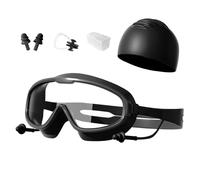 Yianyal - Gafas de natación para adultos, gran angular antiniebla, impermeable, con pinza nasal y tapones para los oídos para playa, buceo y deportes al aire libre